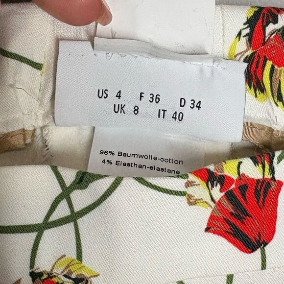 Akris Punto Franca Poppy Dot Print Stretch Cotton Ankle Pants - Picture 8 of 9